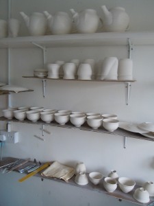 Autumn 2011 work drying for the bisque firing